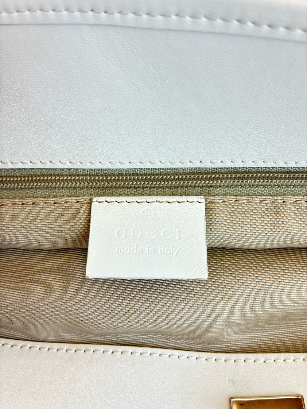 Gucci Mint Green GG Canvas Tote with White Trim - Picture 9 of 10